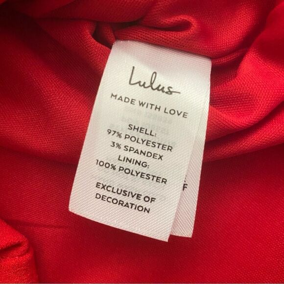 NEW Lulu’s | Feel the Beat Red Rhinestone Strapless Bodycon Mini Dress, Size M - Picture 14 of 15